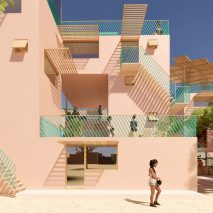 Houses made from recycled plastic by Julien de Smedt and Othalo