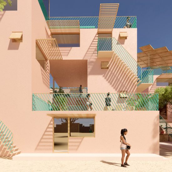 Houses made from recycled plastic by Julien de Smedt and Othalo