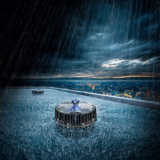 Roof outlet for the Pluvia drainage system by Geberit