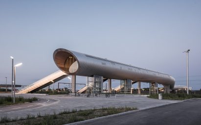 Aluminium shell of Køge Nord Station by Cobe and Dissing+Weitling