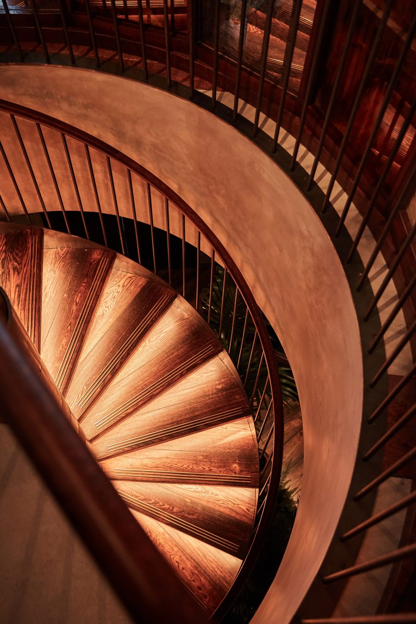 Kol restaurant in London includes spiral staircase