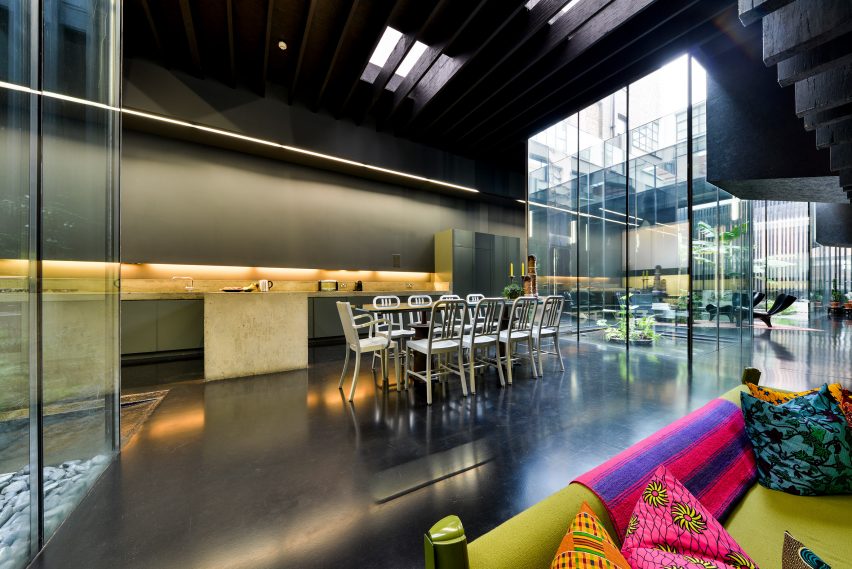 Open plan reception room of Lost House by David Adjaye