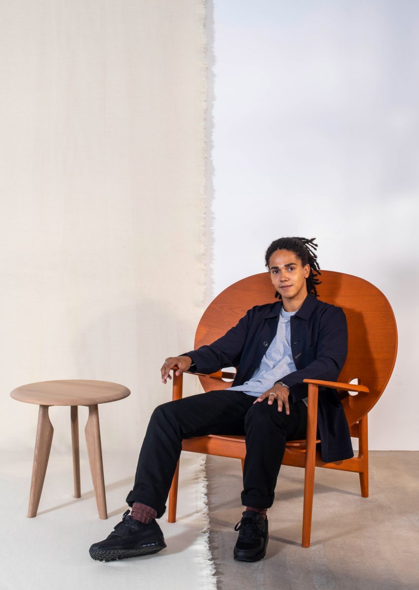 Mac Collins sits in his Iklwa chair
