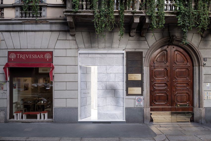 Nendo designs Marsotto showroom in Milan with marble facade