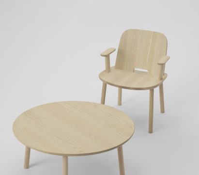 Fugo chair and coffee table by Jasper Morrison for Maruni