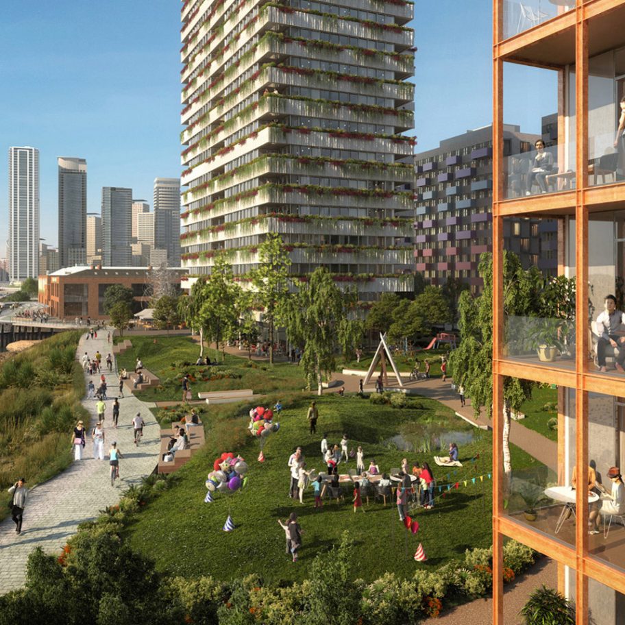 Visuals of Morden Wharf neighbourhood in London by OMA