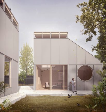 Prefabricated housing system by Morris+Company