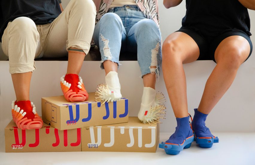Netha Goldberg's Netina shoes feature attachments for tampons and matches