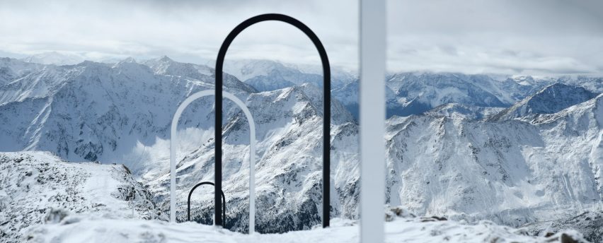 Olafur Eliasson's Out Glacial Perspectives installation on Hochjochferner glacier
