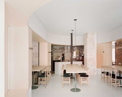 Interiors of Papi restaurant in Paris