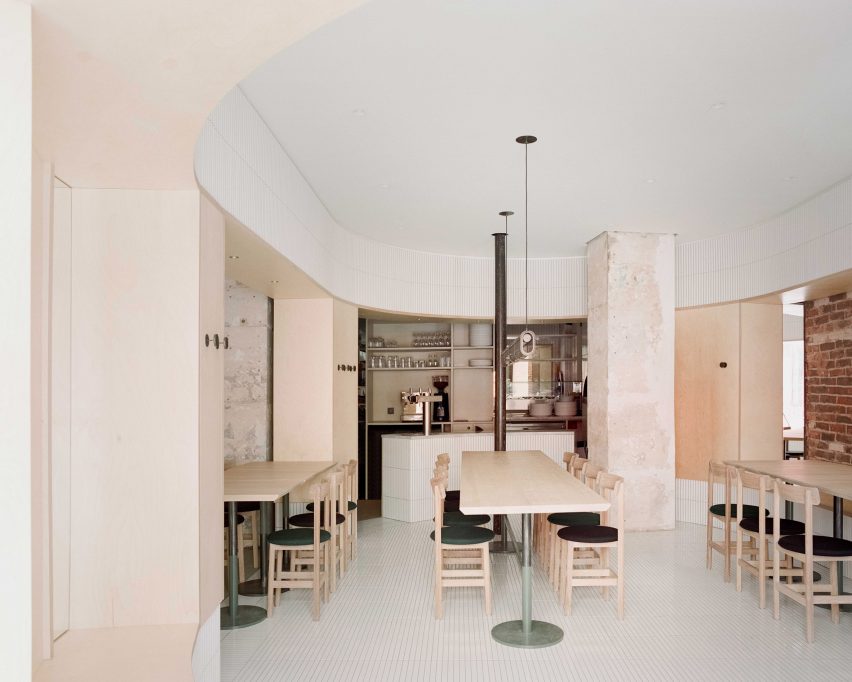 Interiors of Papi restaurant in Paris