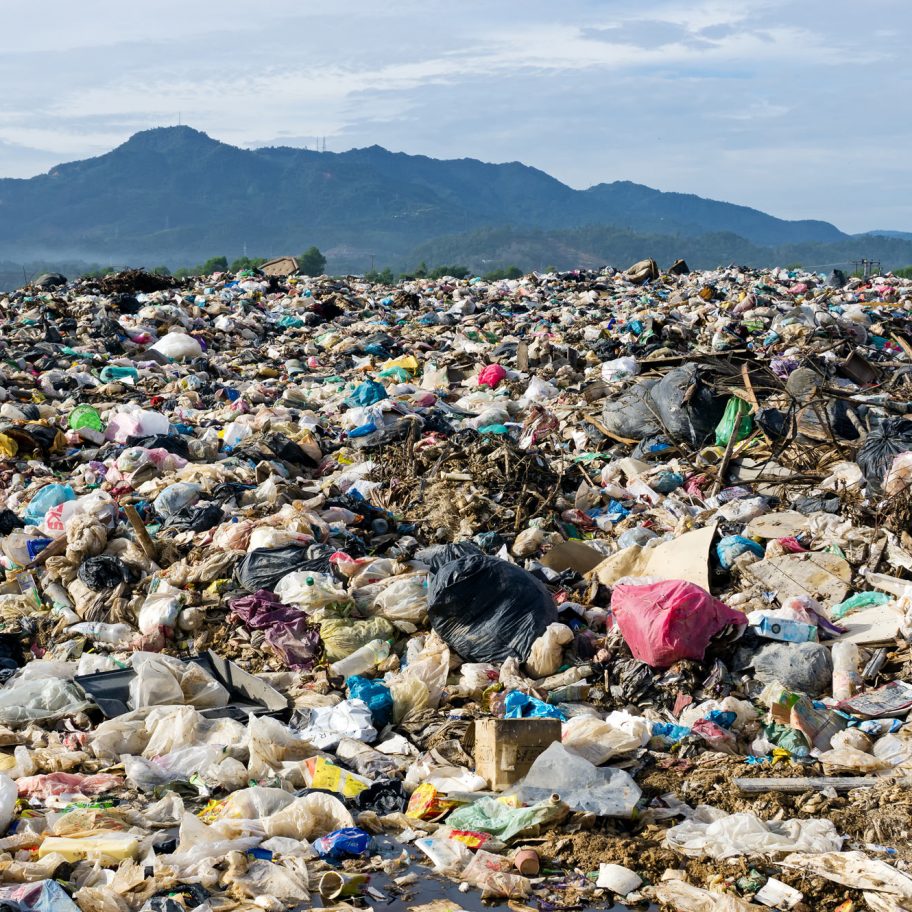 Mountain of plastic waste