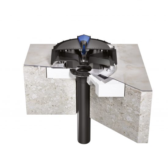 Visual of the Pluvia roof outlet
