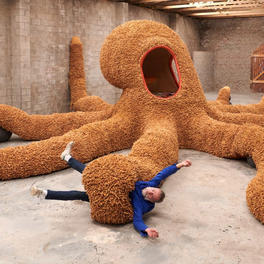 Porky Hefer with his Buttpuss octopus for National Gallery of Victoria