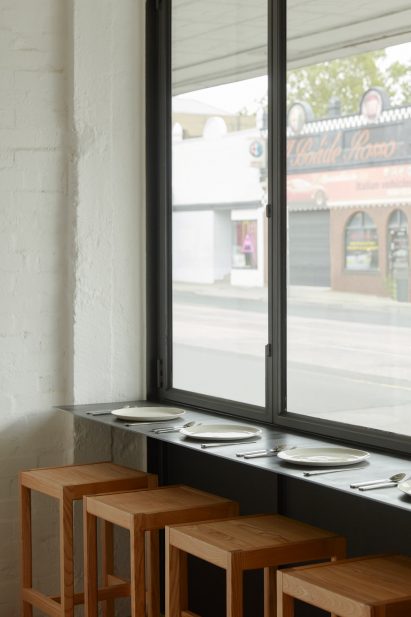 Wooden furniture features in Melbourne's Prior cafe