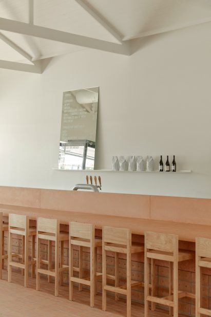 Wooden furniture features in Melbourne's Prior cafe