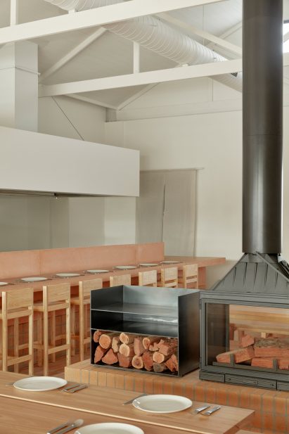 Wooden furniture features in Melbourne's Prior cafe