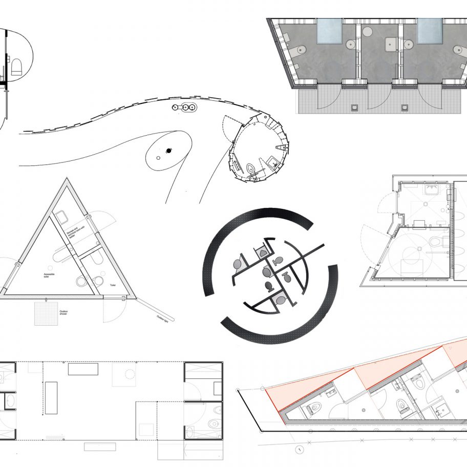 Public toilet floor plans