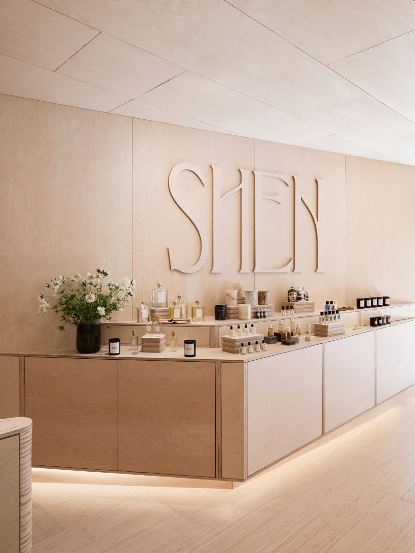 Shen beauty store features plywood interiors