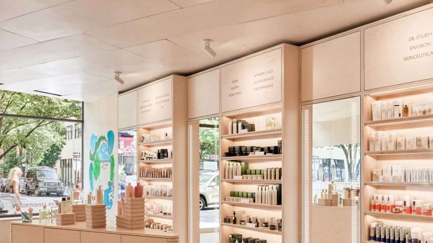 Shen beauty store features plywood interiors