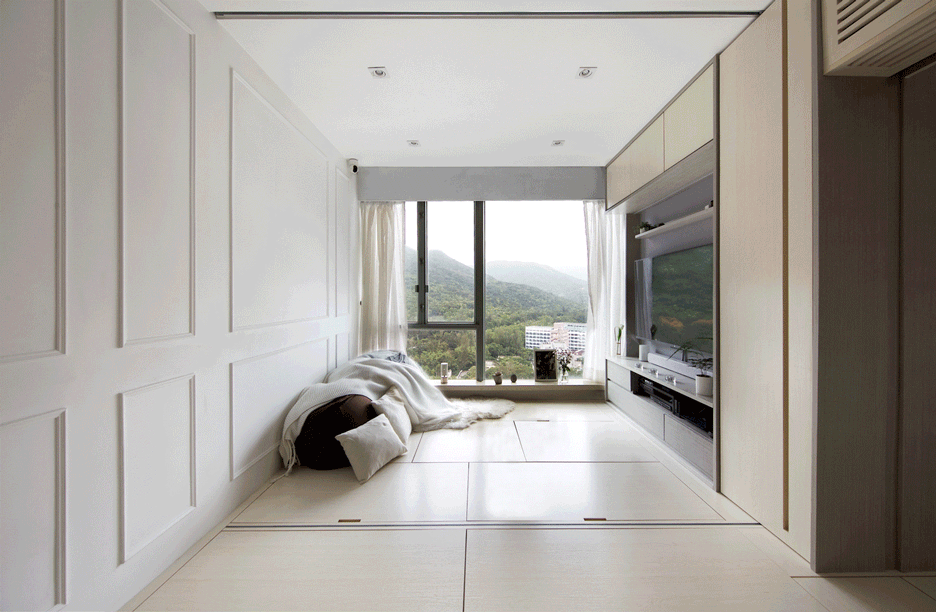 Space-saving furniture in Smart Zendo by Sim-Plex Design Studio in Hong Kong