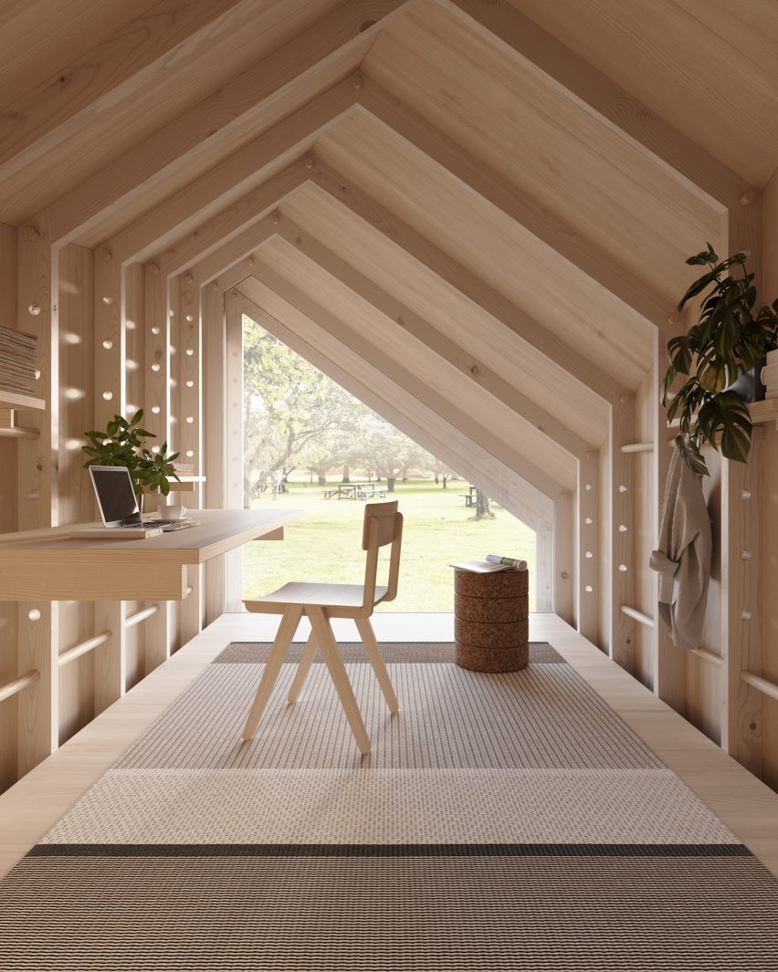 Visual of a modular Space of Mind cabin by Studio Puisto