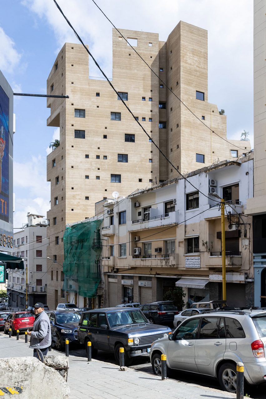 Exterior of Stone Garden by Lina Ghotmeh in Beirut