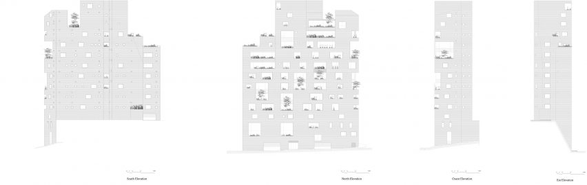 Plans for Stone Garden by Lina Ghotmeh in Beirut