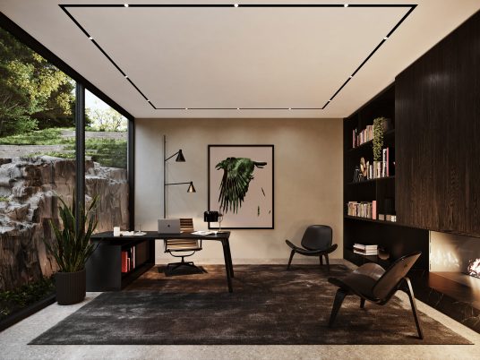 Home office of Sylvan Rock house by S3 Architecture and Aston Martin