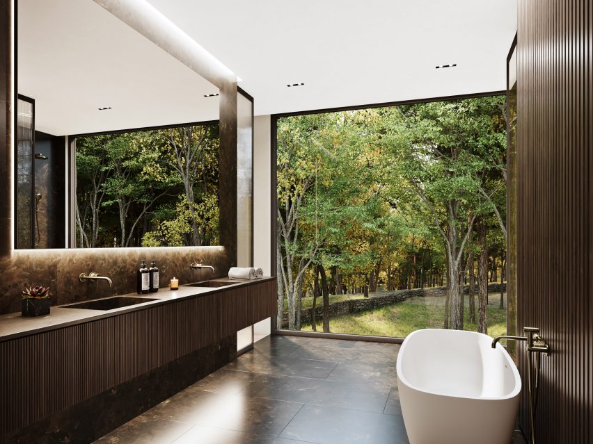 Bathroom of Sylvan Rock house by S3 Architecture and Aston Martin