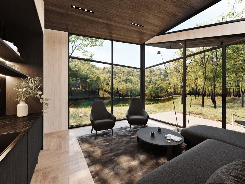 Guest quarters of Sylvan Rock house by S3 Architecture and Aston Martin