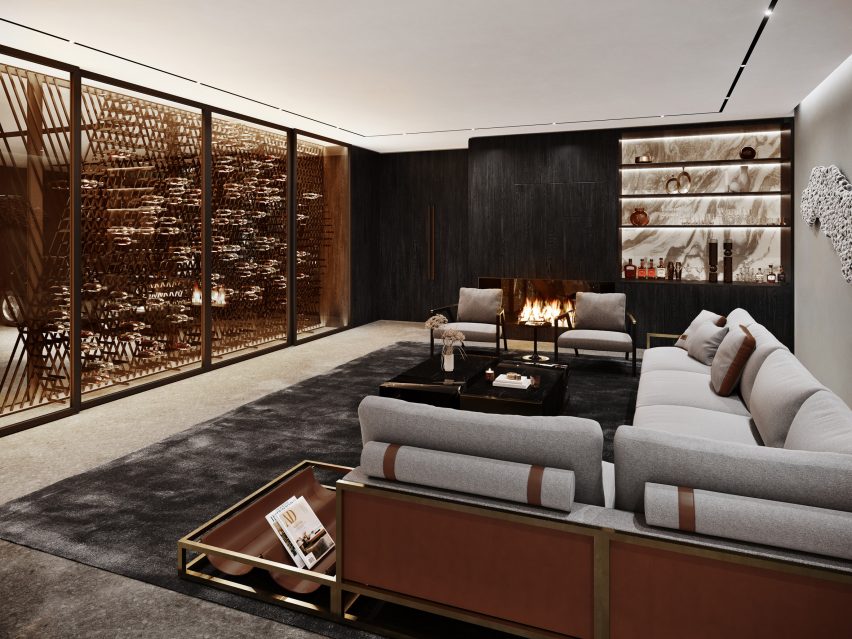 Wine cellar of Sylvan Rock house by S3 Architecture and Aston Martin