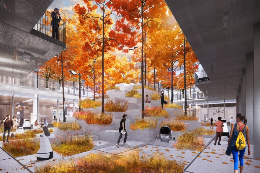 Courtyard enders for AI City and Cloud Valley campus designed by BIG for Terminus Group