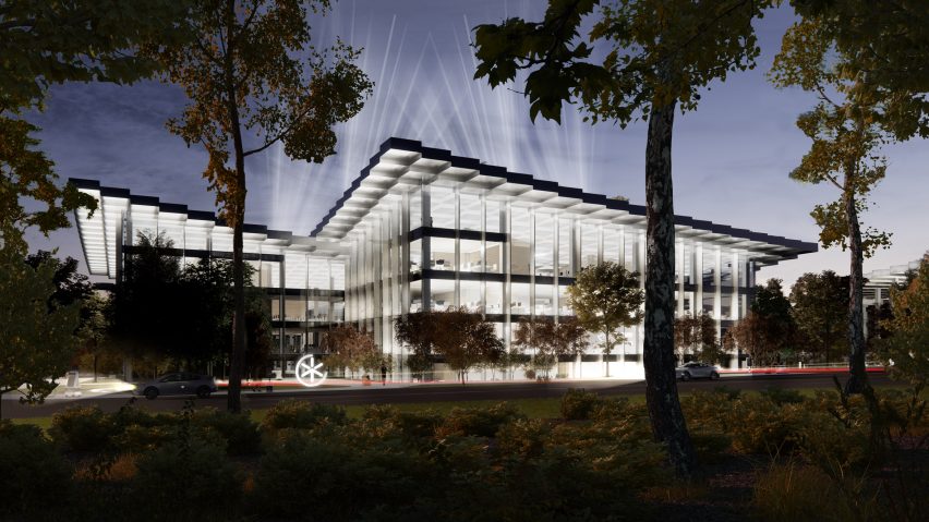 Night display in AI City and Cloud Valley campus designed by BIG for Terminus Group