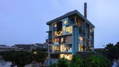 Exterior of Borderless Community of Zi Ni Twelve Portals, housing project designed by Fei Architects in Guangzhou, China