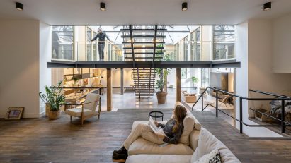 Living room of The Gymnasium apartment by Robbert De Goede