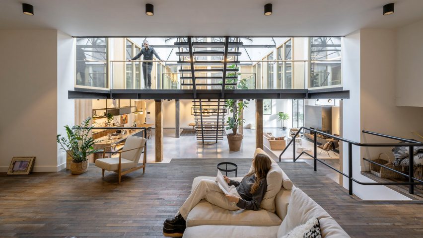 Living room of The Gymnasium apartment by Robbert De Goede