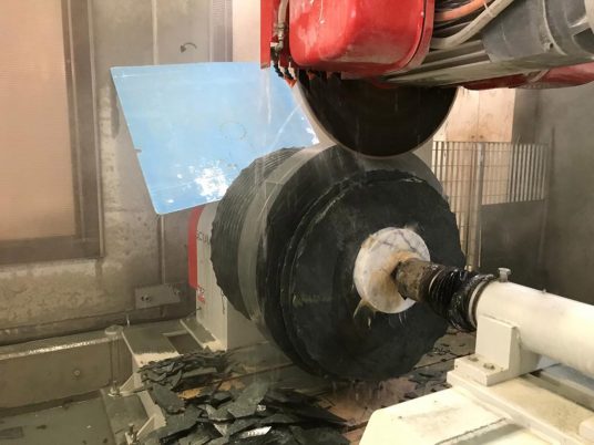 Granite chair on lathe