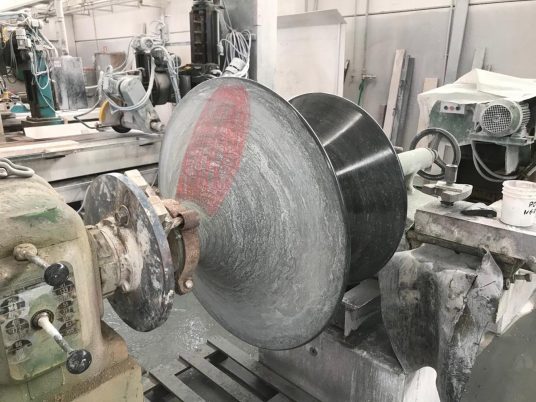 Granite chair on lathe