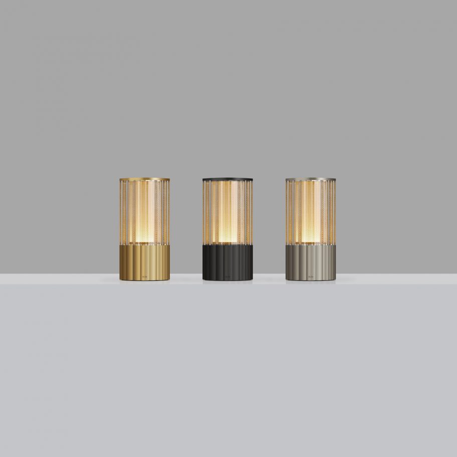 Voltra Reeded cordless lamps by Arnold Chan for Voltra