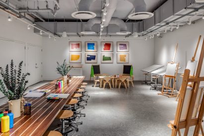 The Waterline Club is a private leisure club for residents of New York’s Waterline Square