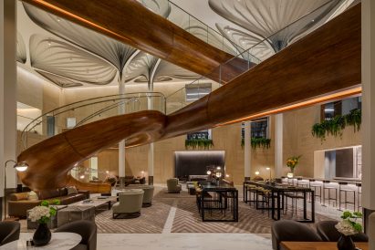 The Waterline Club is a private leisure club for residents of New York’s Waterline Square