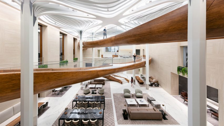 The Waterline Club is a private leisure club for residents of New York’s Waterline Square