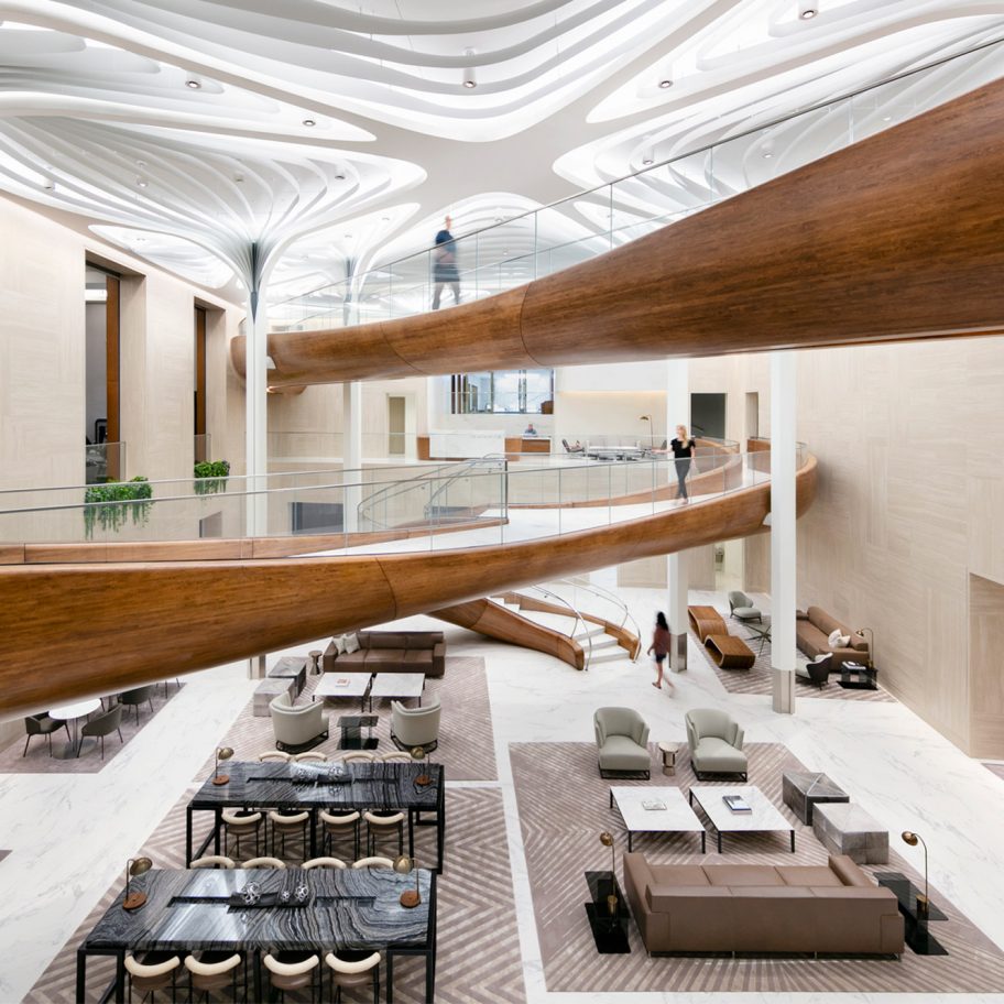 The Waterline Club is a private leisure club for residents of New York’s Waterline Square