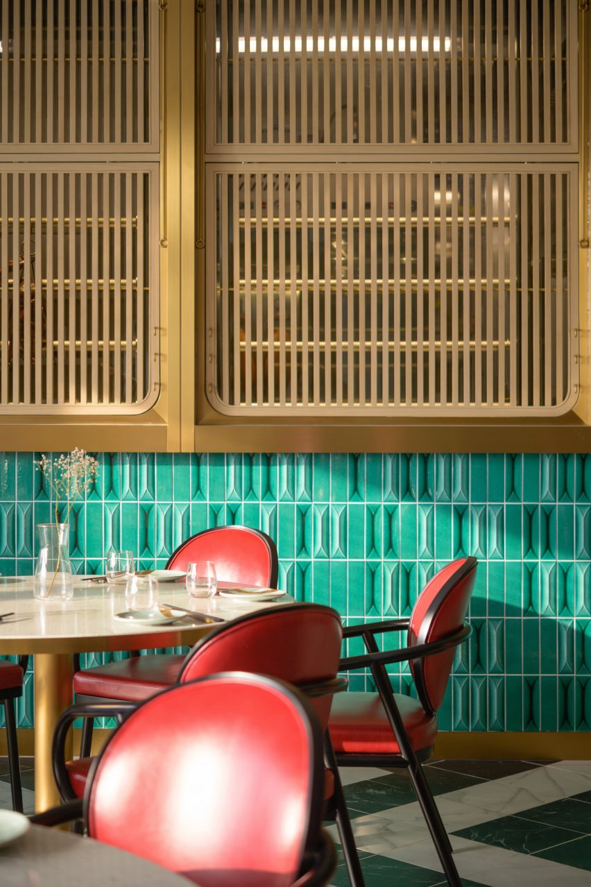 Interiors of Yung's Bistro restaurant in Hong Kong