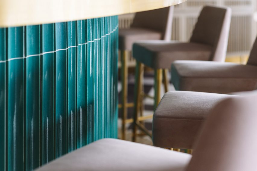 Interiors of Yung's Bistro restaurant in Hong Kong