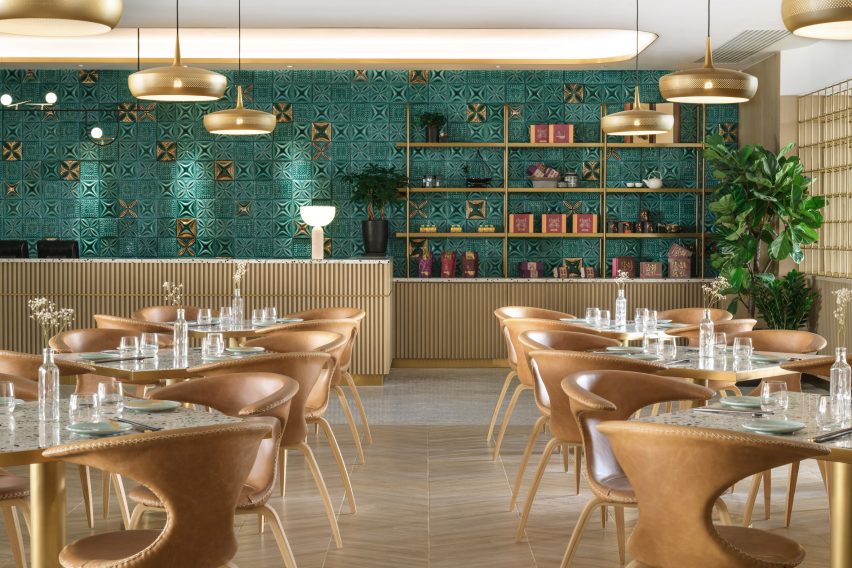 Interiors of Yung's Bistro restaurant in Hong Kong