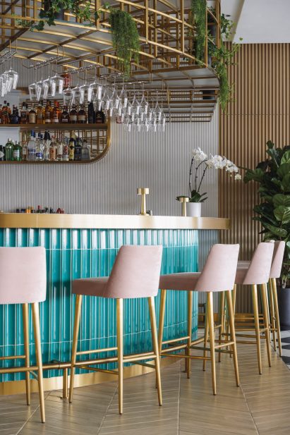 Interiors of Yung's Bistro restaurant in Hong Kong