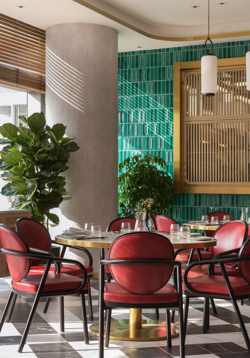 Interiors of Yung's Bistro restaurant in Hong Kong