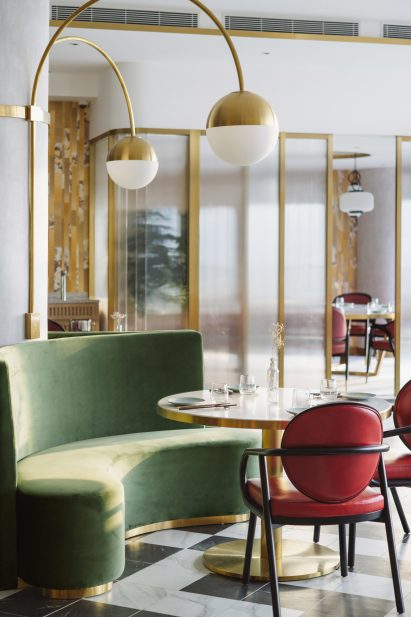 Interiors of Yung's Bistro restaurant in Hong Kong